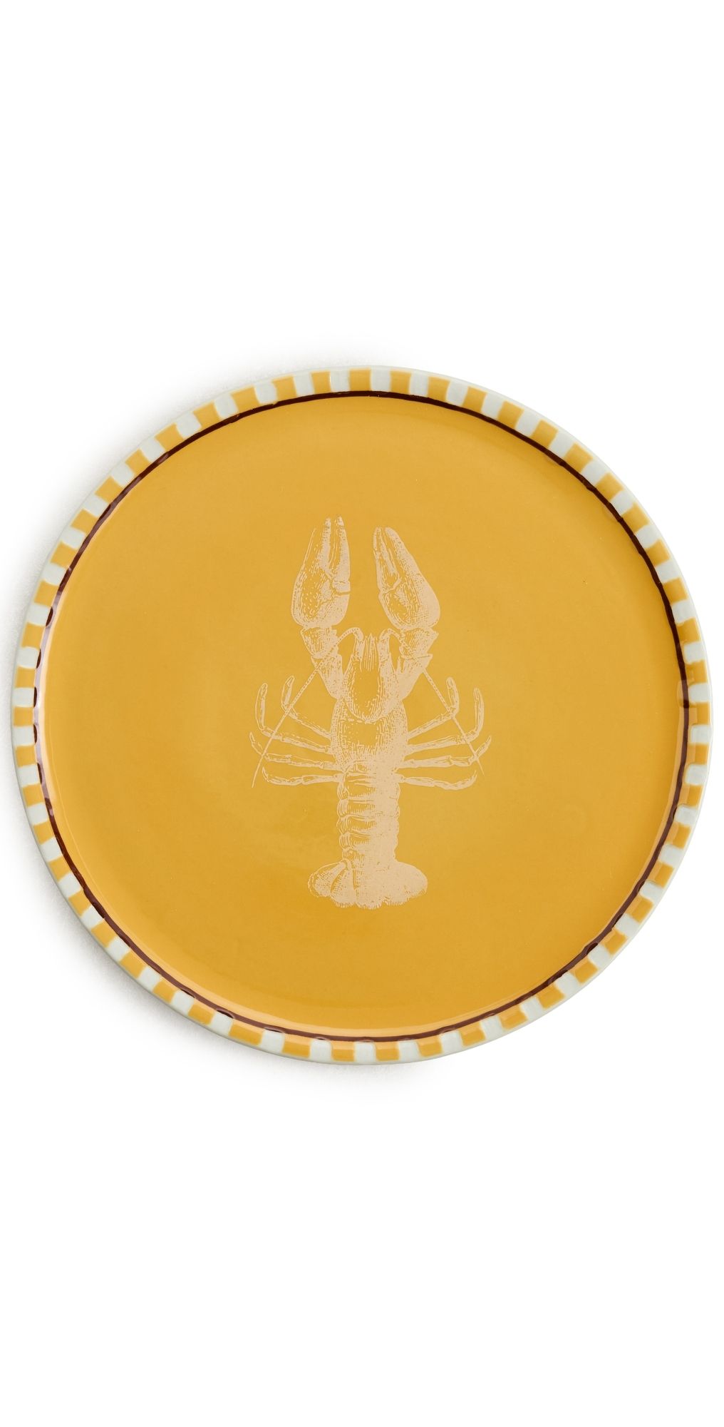 Carolina K Hand-Painted Lobster Serving Plate Yellow One Size