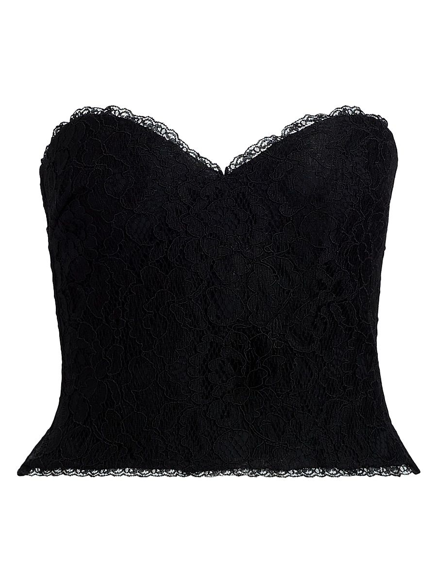 Women's Chrystele Lace Bustier Top - Black - Size 8