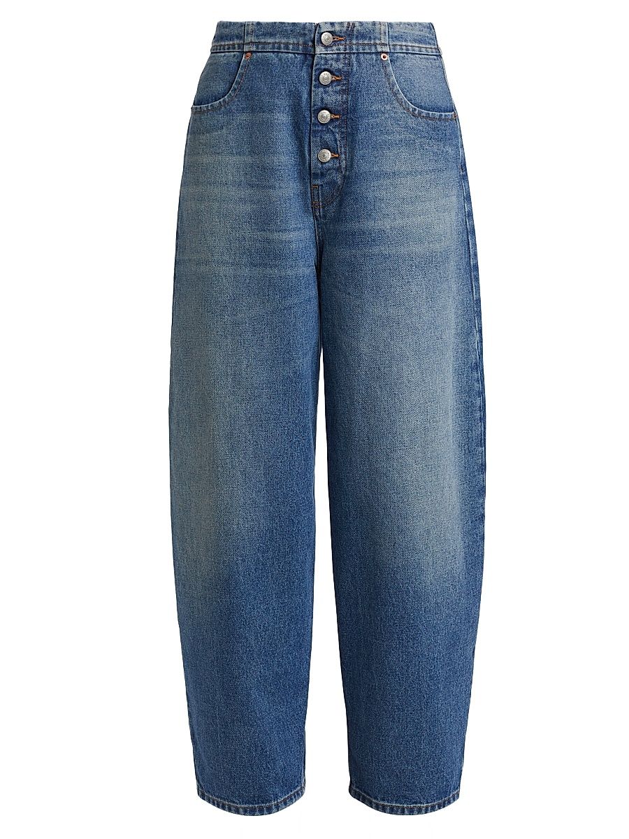 Women's High-Rise Straight-Leg Jeans - Medium Blue - Size 30