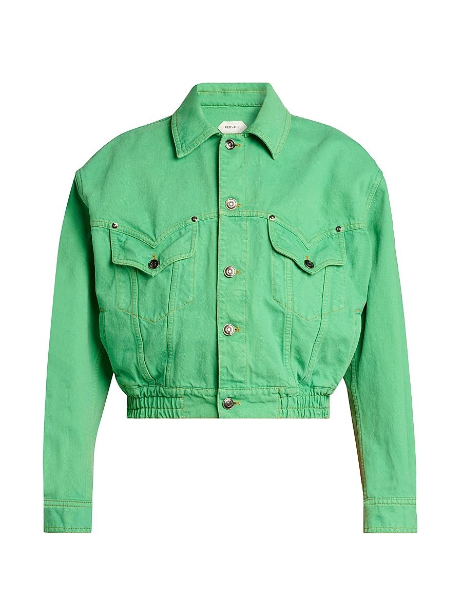 Women's Blouson Denim Jacket - Pale Green - Size 6