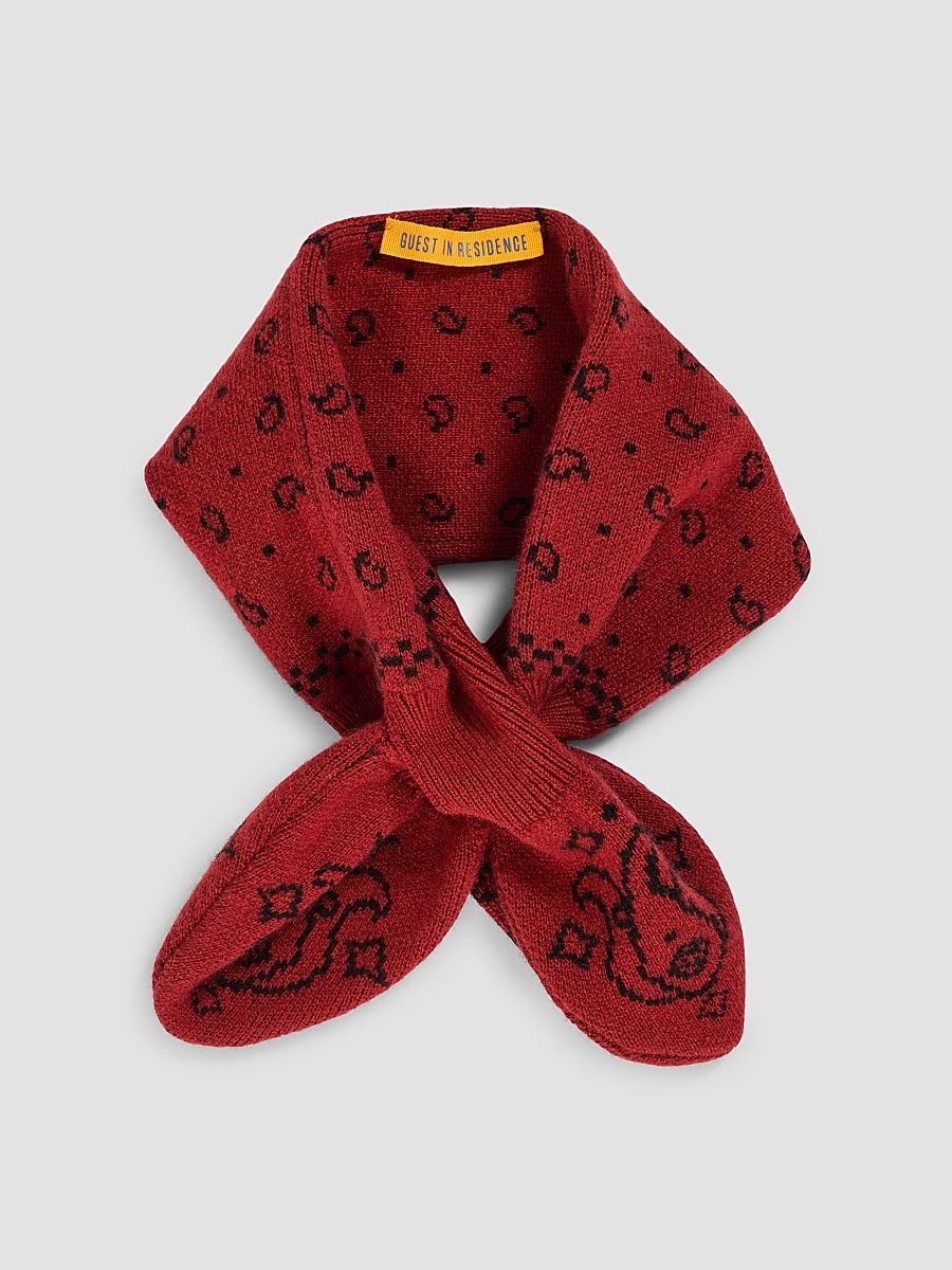 Women's Bandana Bowtie Scarf - Carmine Black