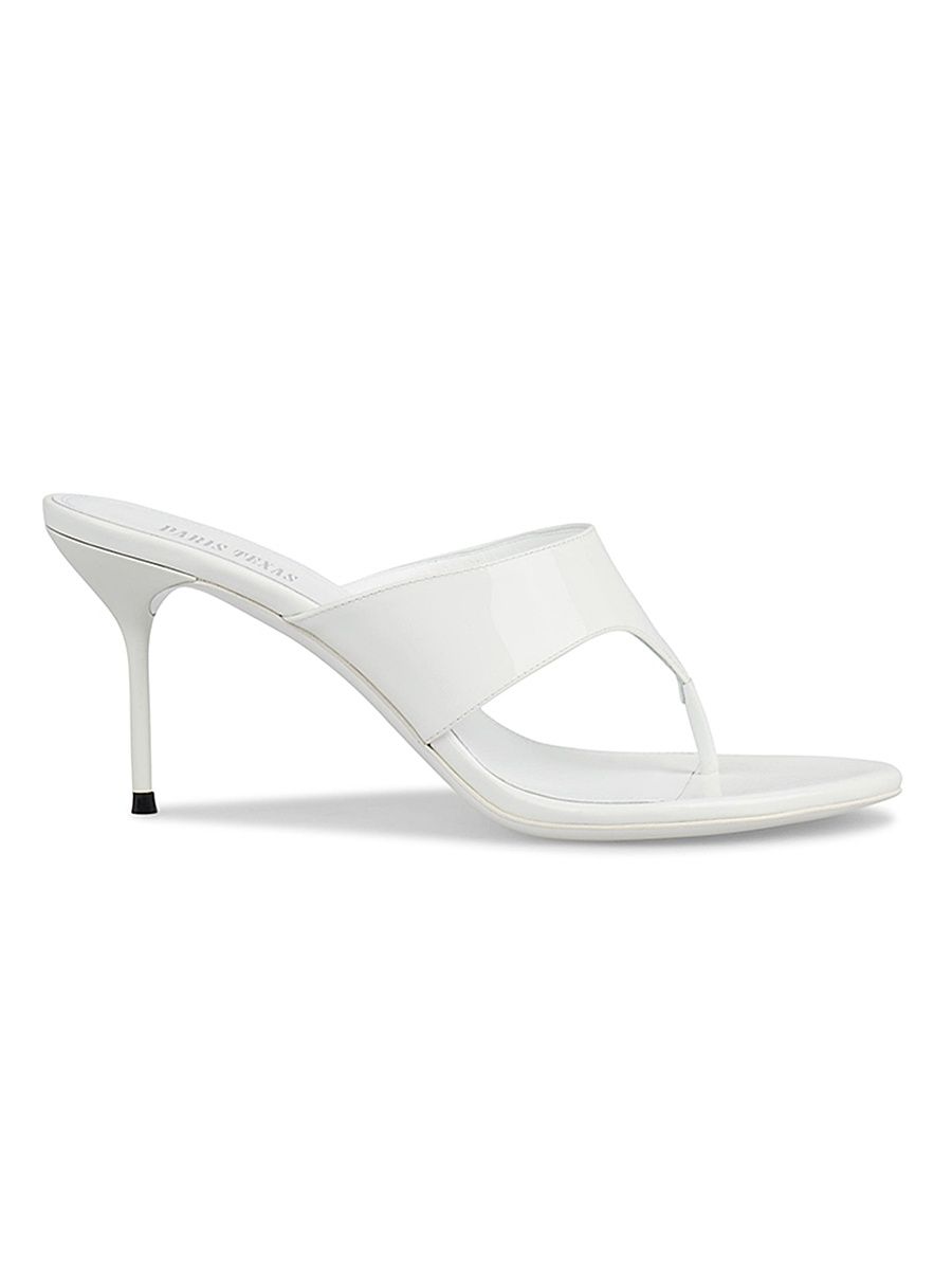 Women's Lidia 70MM Leather Thong Mules - Optic White - Size 11