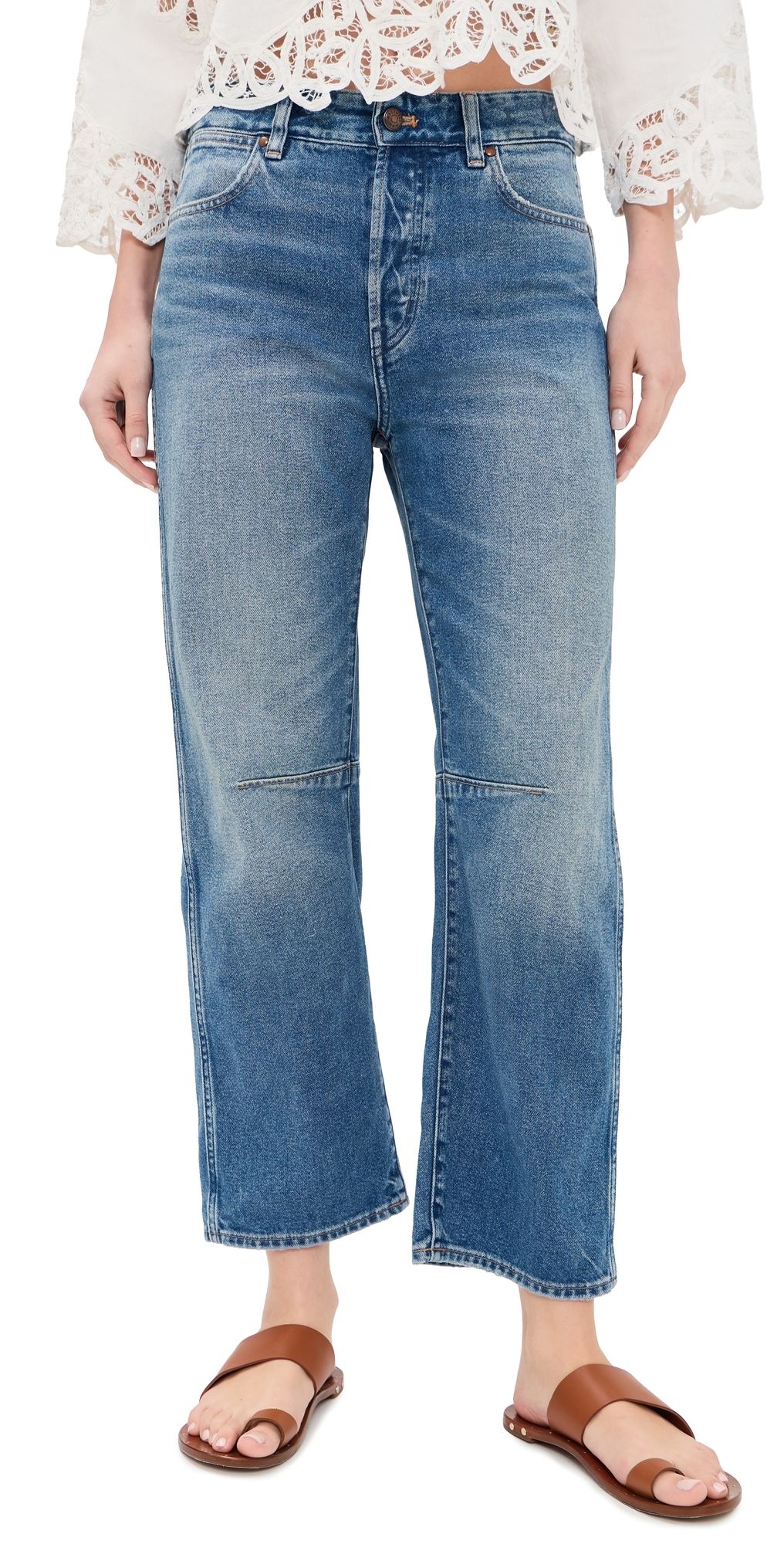 Madewell The Darted Barrel Leg Jeans RETRO BRIGHT WASH 30