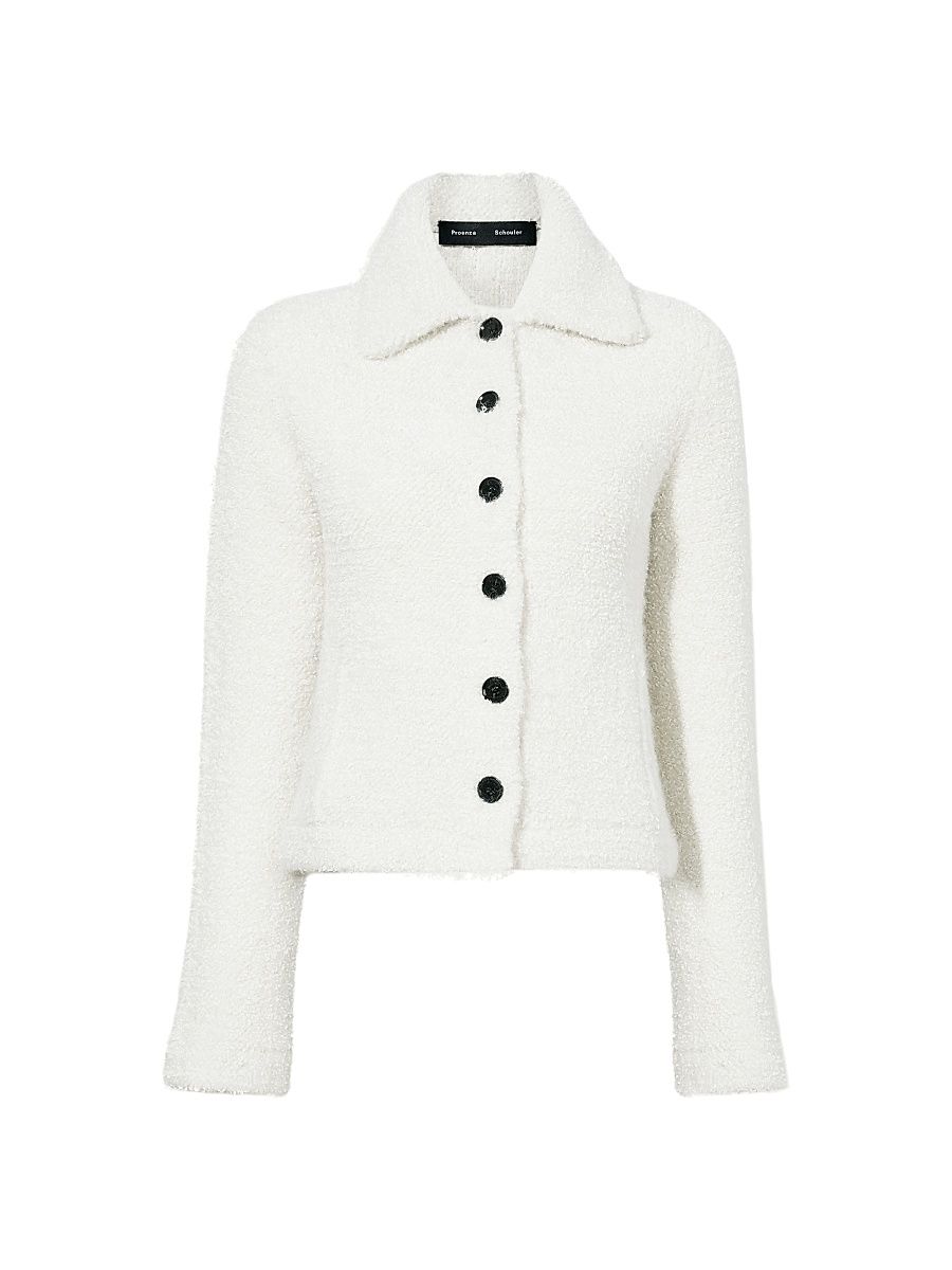 Women's Sylvie Loop Bouclé Jacket - Ivory - Size XL