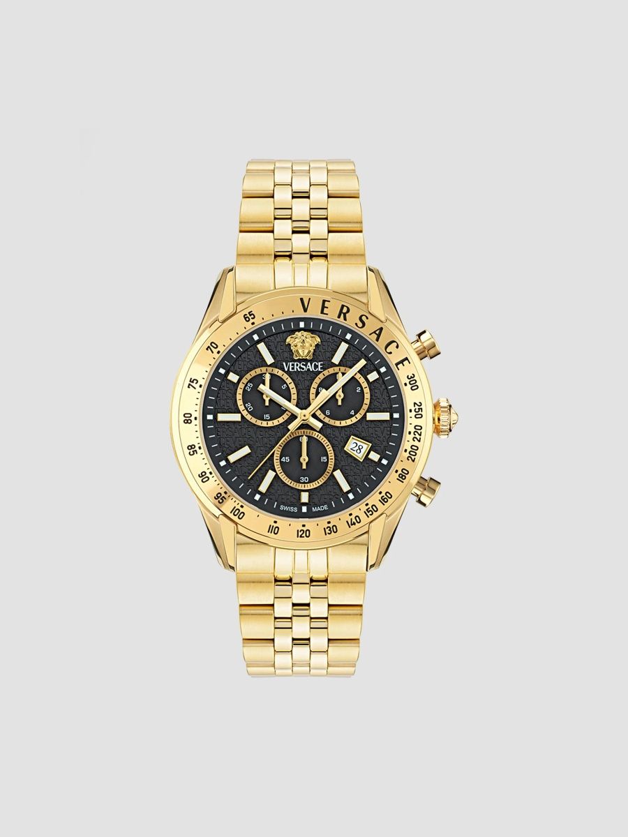 Versace Men's Chrono Master IP Yellow Goldtone Bracelet Watch/44MM - Ip Yellow Gold