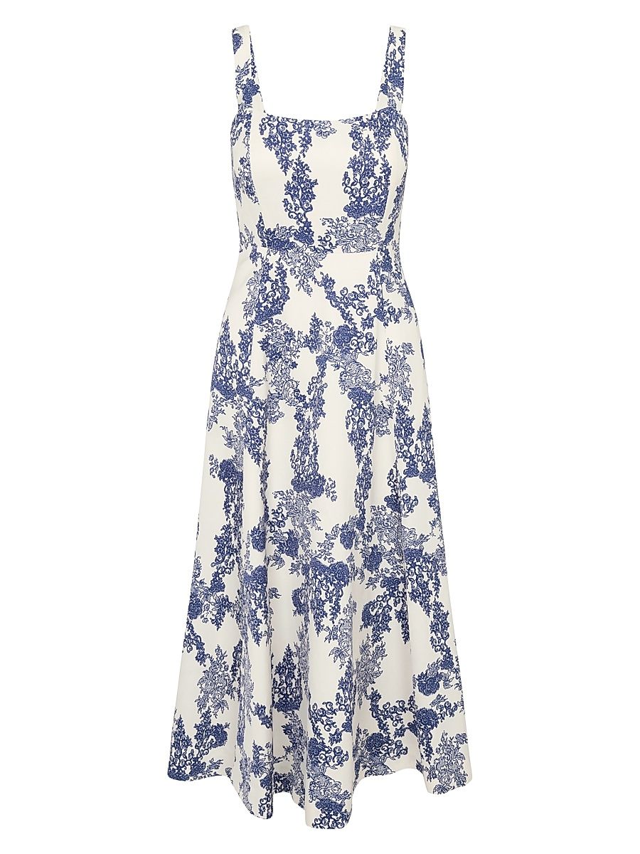 Women's Lena Shine Toile Midi-Dress - Ivory Toile Combo - Size 12