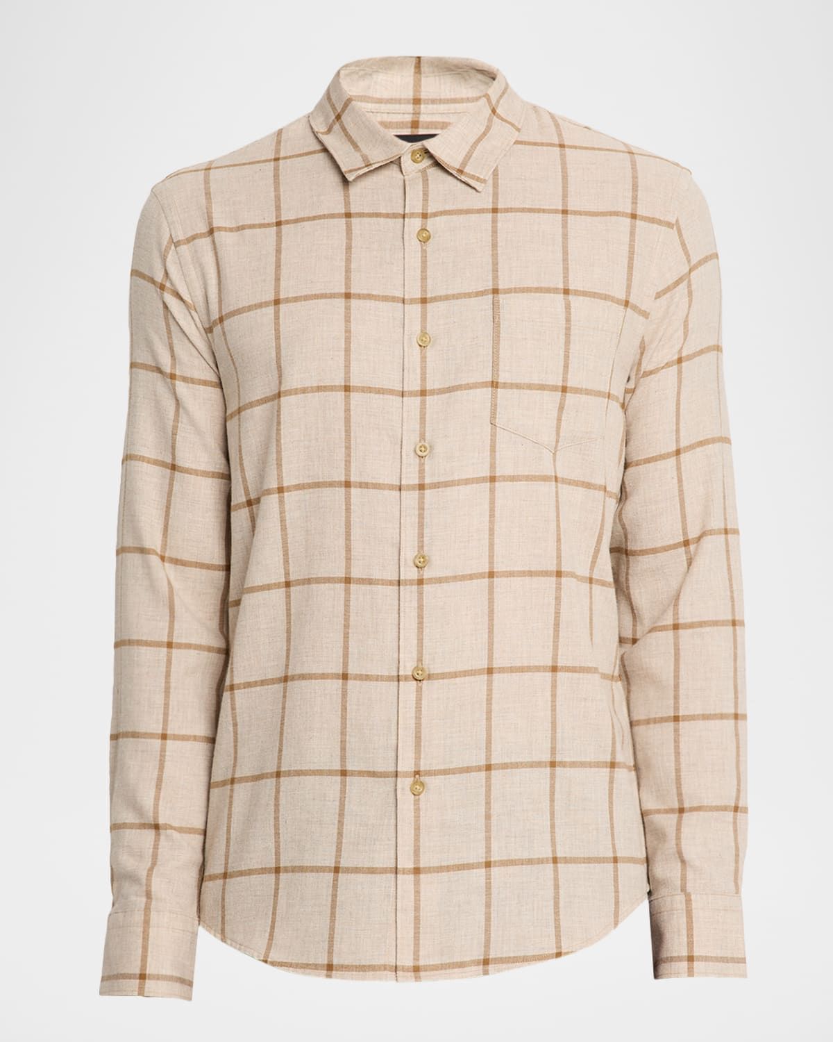 Men & apos;s Rookery Cotton Windowpane Plaid Sport Shirt