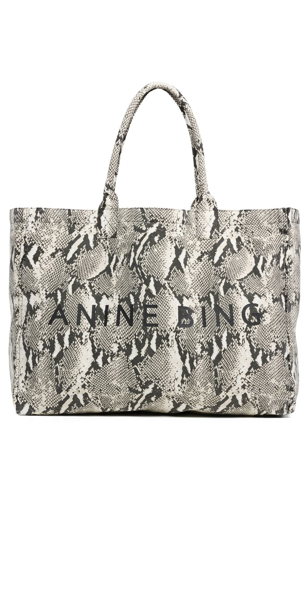 ANINE BING Leo Canvas Tote Python One Size