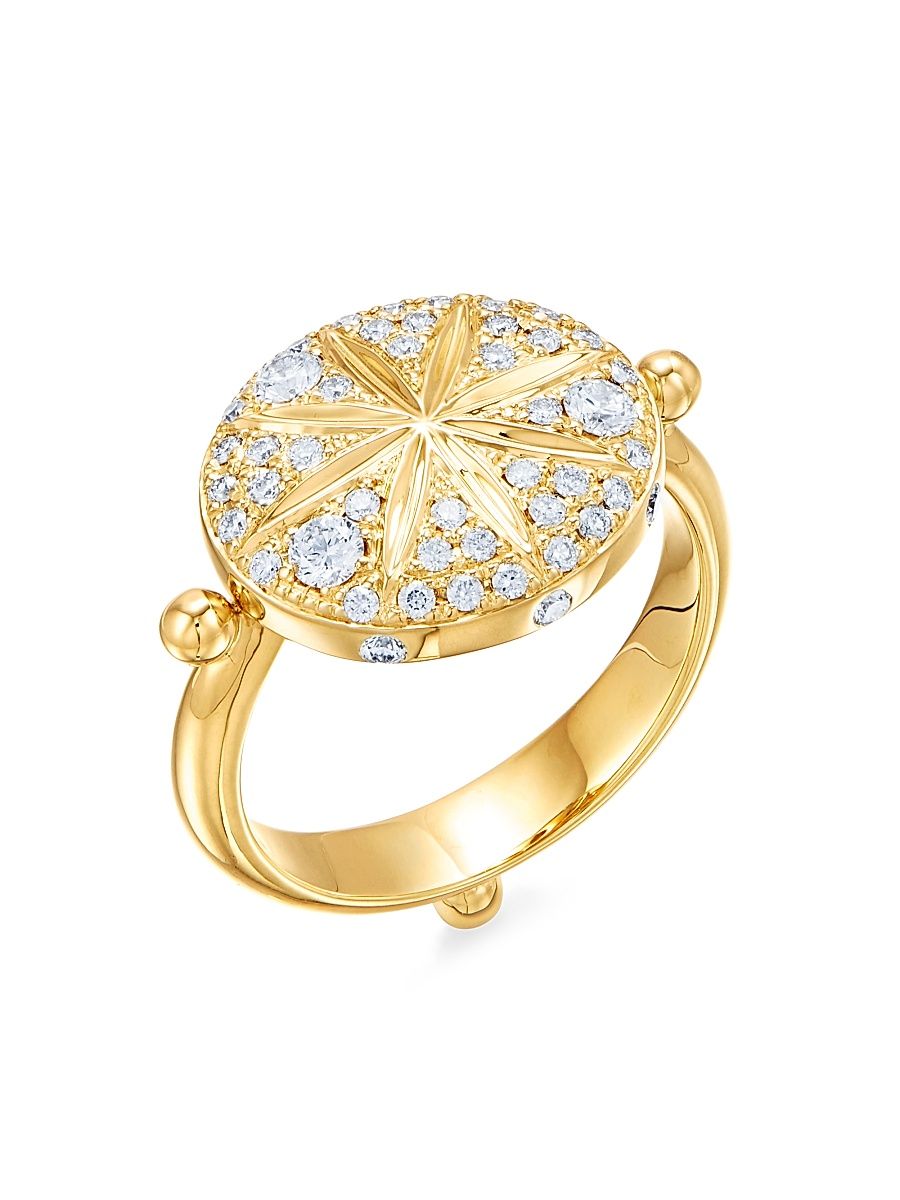Women's Celestial 18K Yellow Gold & Diamond Sorcerer Ring - Yellow Gold - Size 6.5
