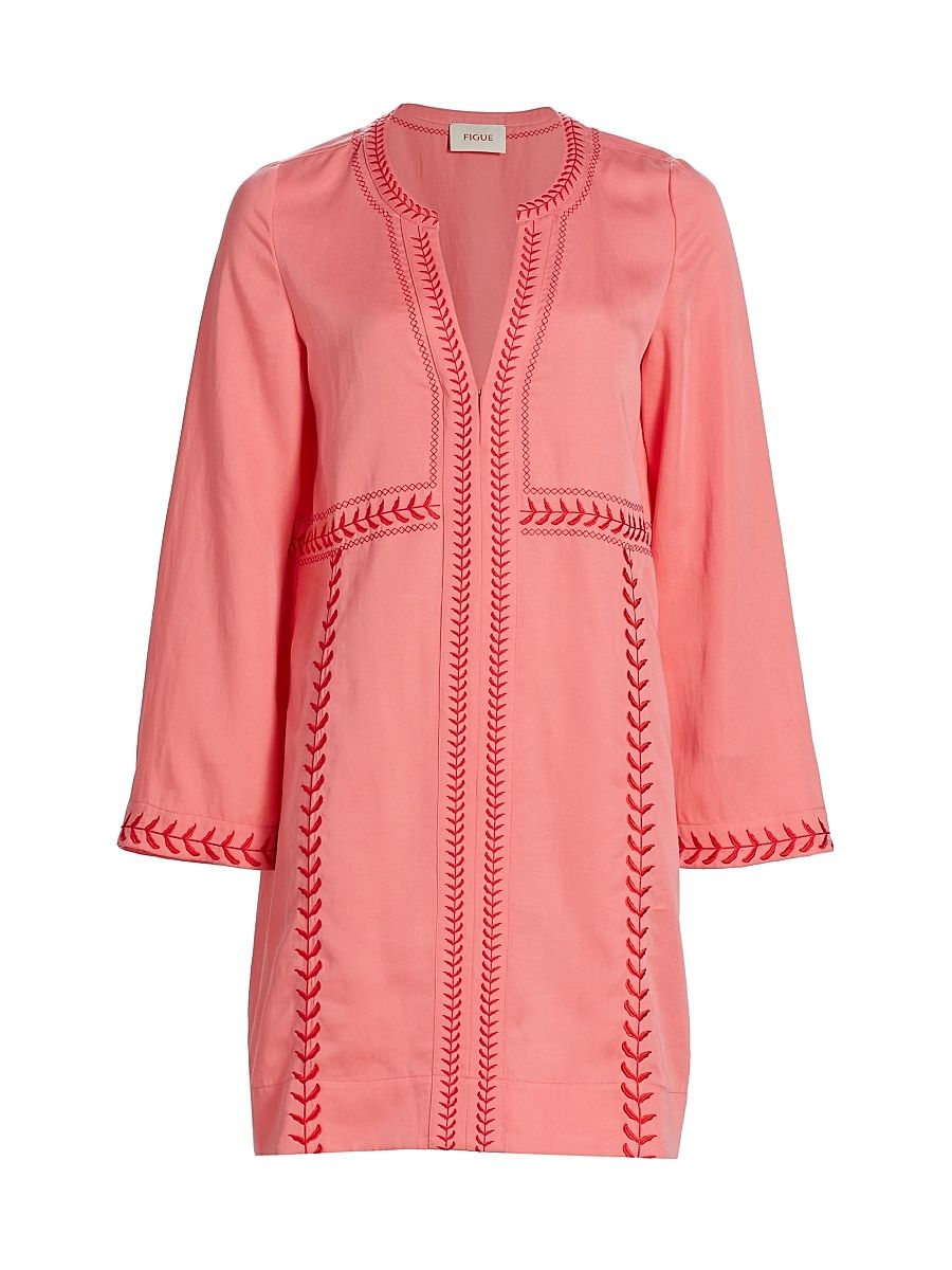 Women's Melissa Threaded Minidress - Flamingo Pink - Size 10