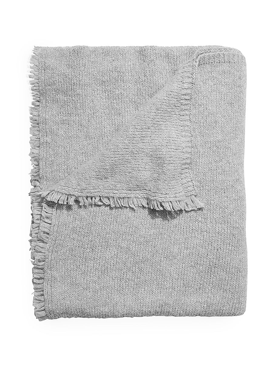 Women's Alpaca Wool-Blend Blanket Scarf - Light Grey