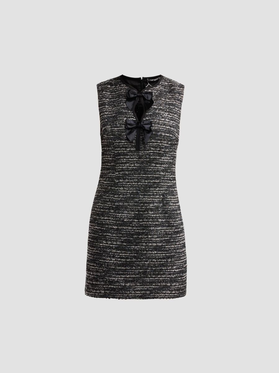 Ungaro Women's Eliza Bow Tweed Mini Dress - Black Multi - Size XS
