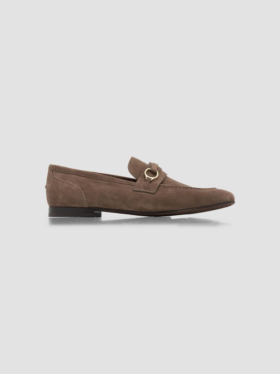 Brunello Cucinelli Women's Horsebit-Detail Suede Loafers - Torba - Size 10.5