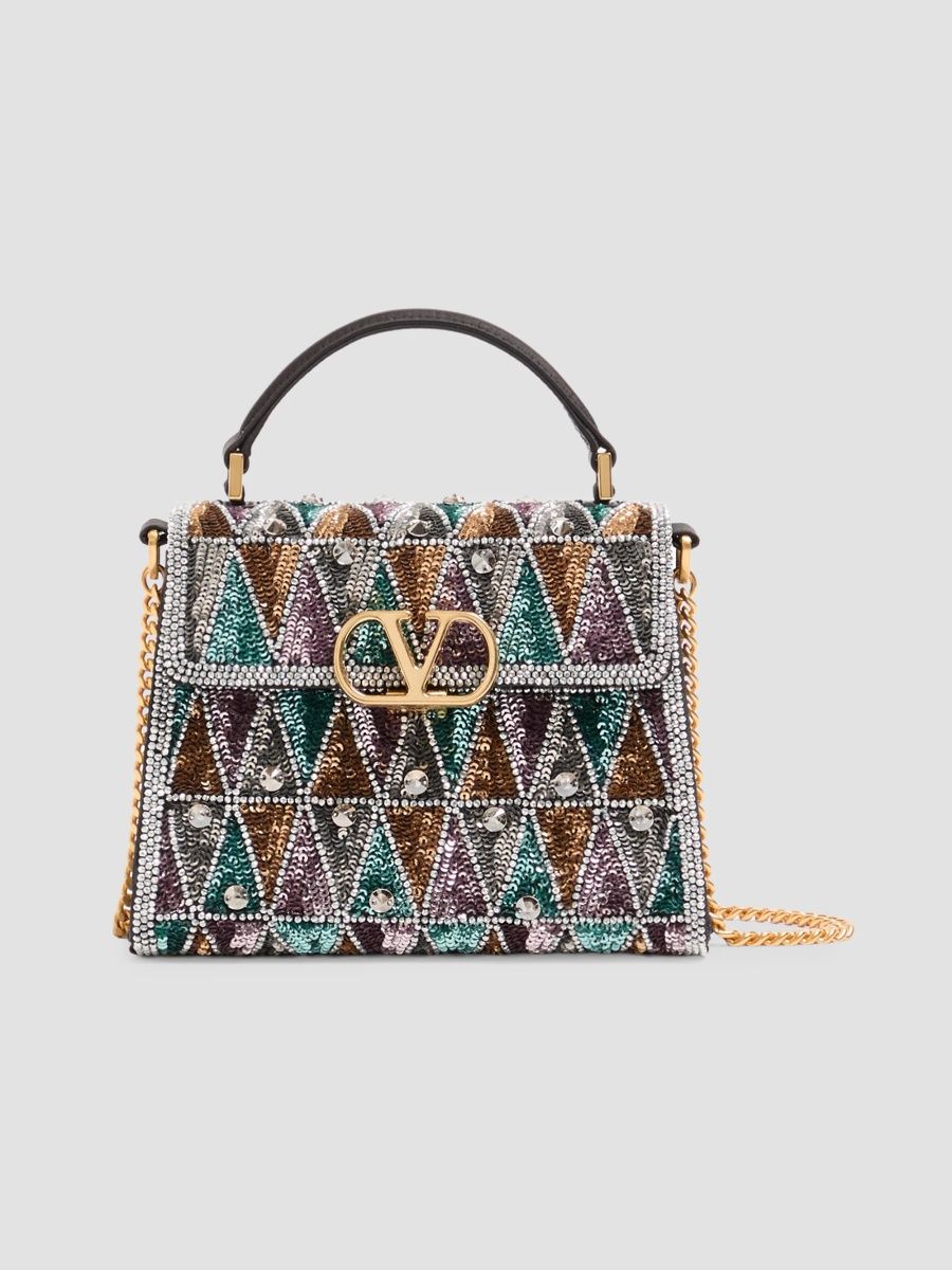 Valentino Women's VSling Mini Embroidered Top Handle Bag - Multicolor