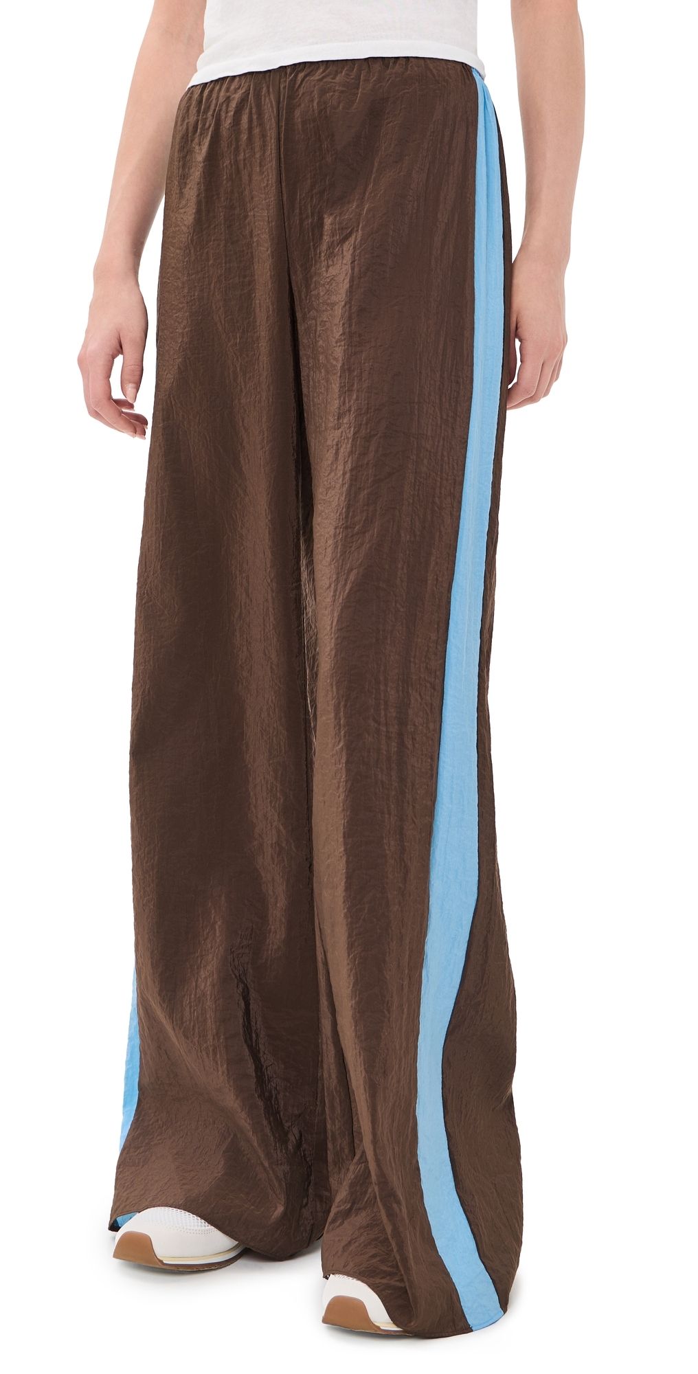 La Ligne Side Stripe Colby Pants Chocolate/Cerulean M