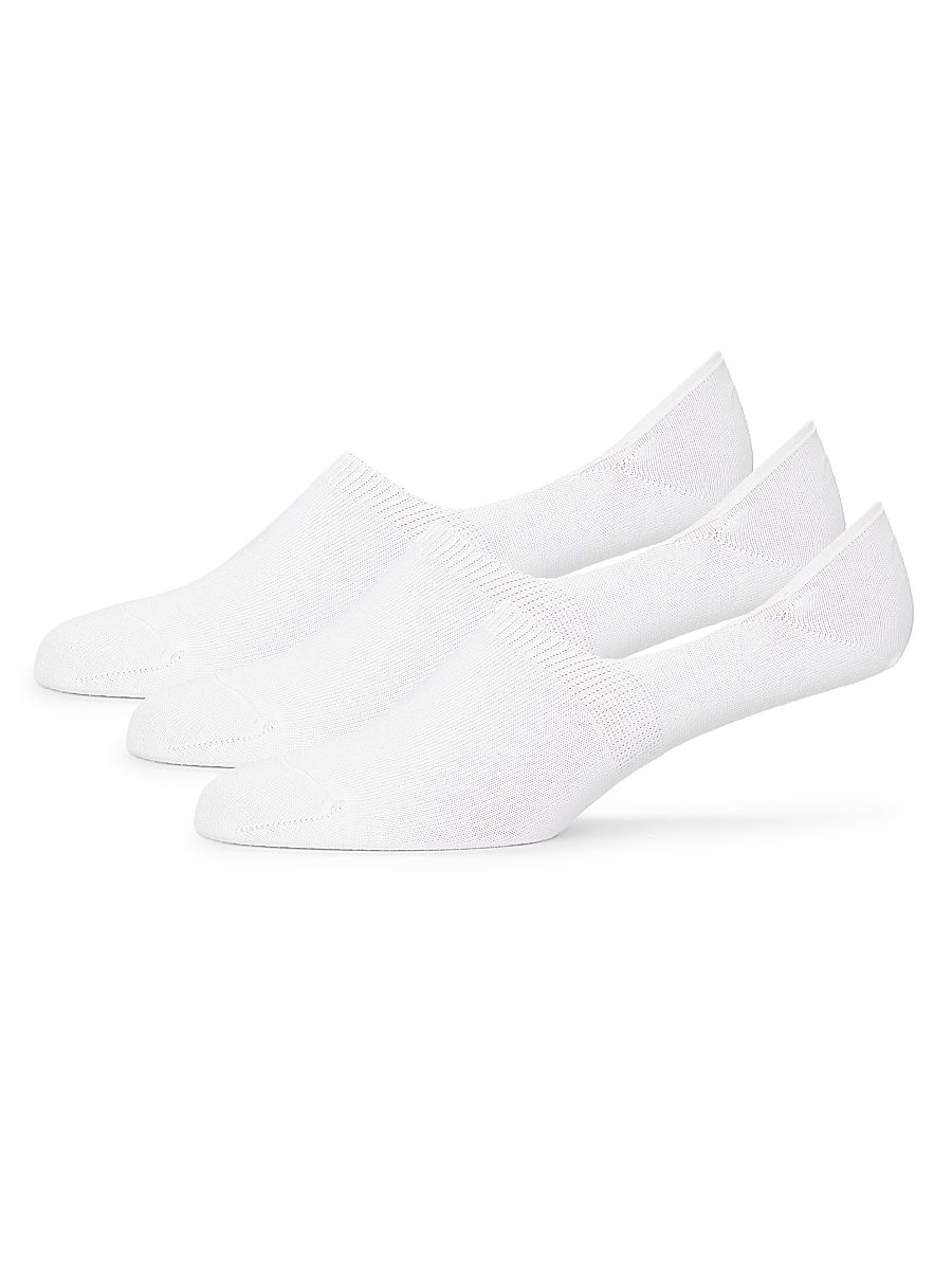 Men's COLLECTION 3-Pack No Show Socks Set - White