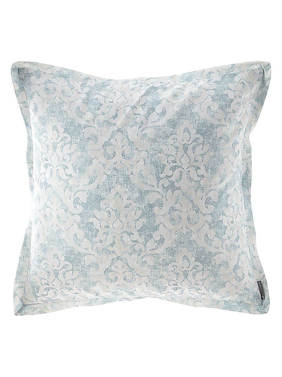 Milan Euro Pillow Spa Faded Damask Venetian Linen - Blue Multi - Size European