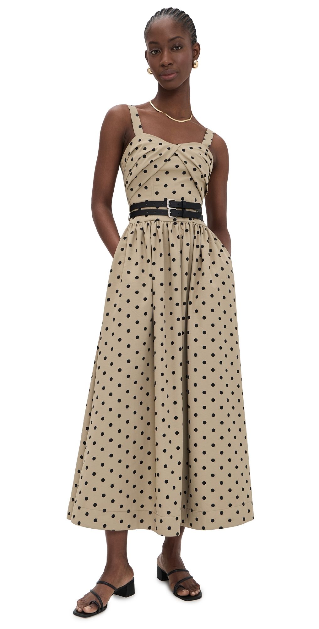 En Saison Hadley Midi Dress Tan Black XS