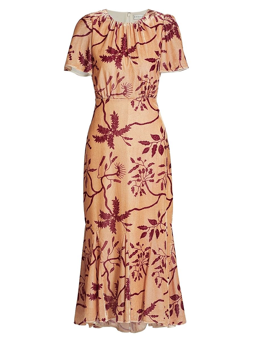 Women's Cream Enchanted Vine Grande Arabella Floral Midi-Dress - Cream Enchanted - Size 12
