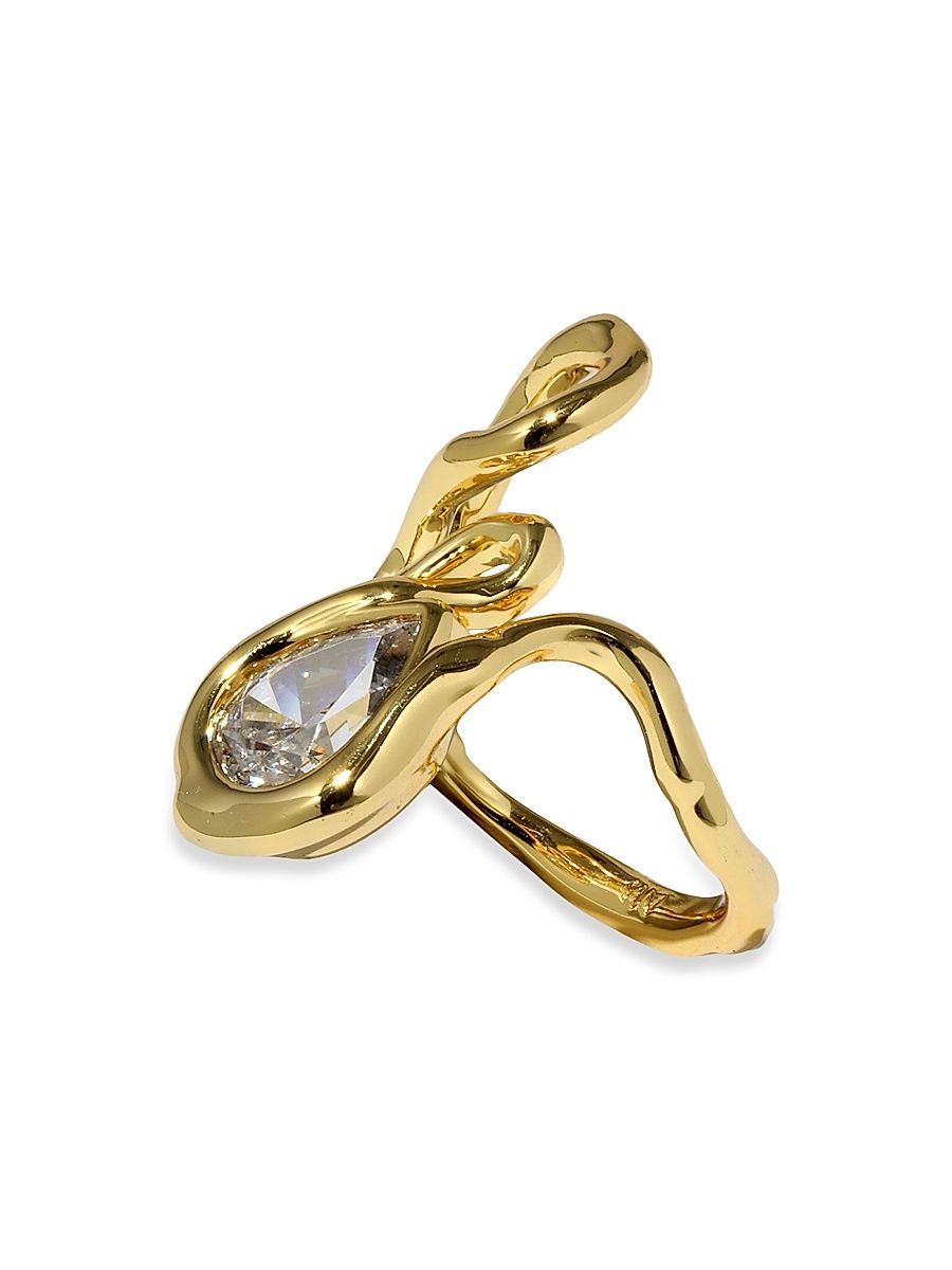 Women's Asterales Floating Vine 14K-Gold-Plated & Cubic Zirconia Ring - Gold - Size 8