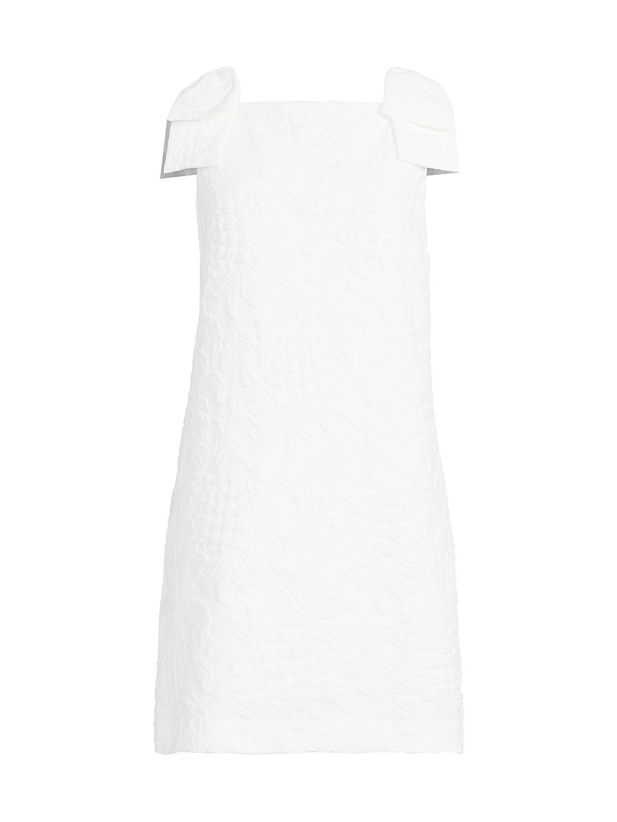 Women's Carmine Pucker Jacquard Minidress - Resort White - Size 14