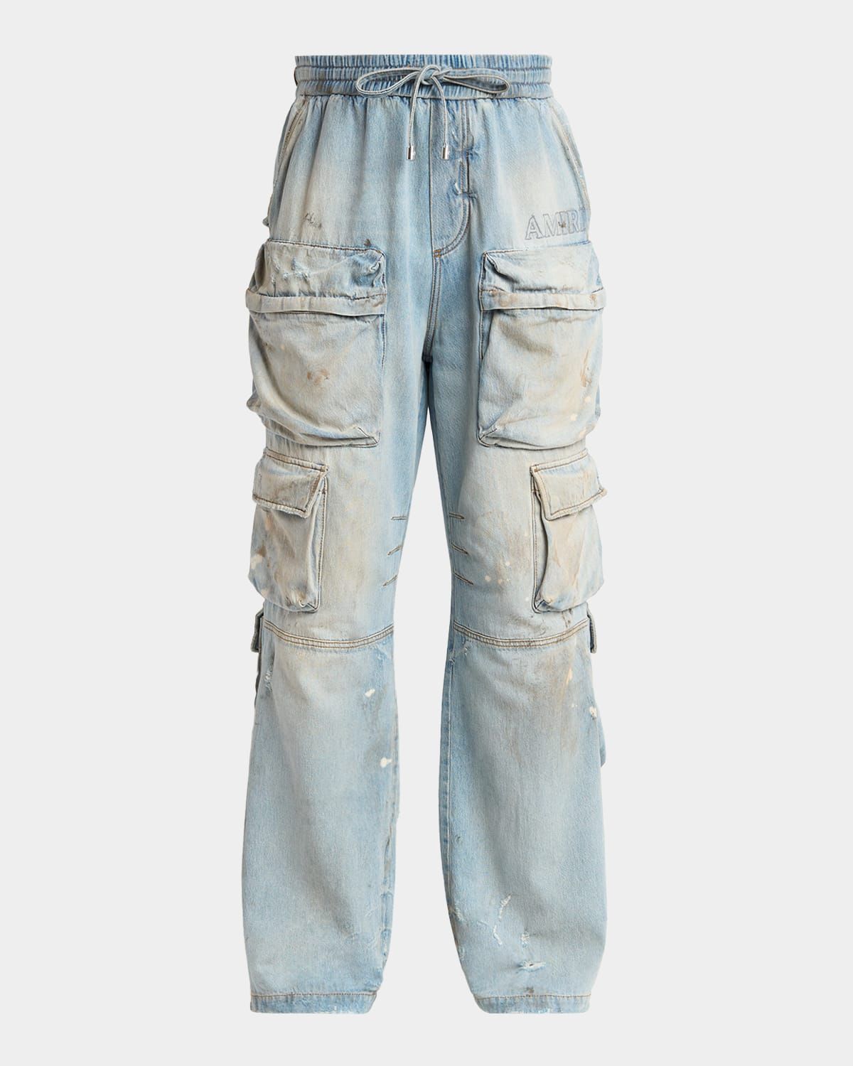 Men & apos;s Vintage-Wash Wide Leg Cargo Jeans