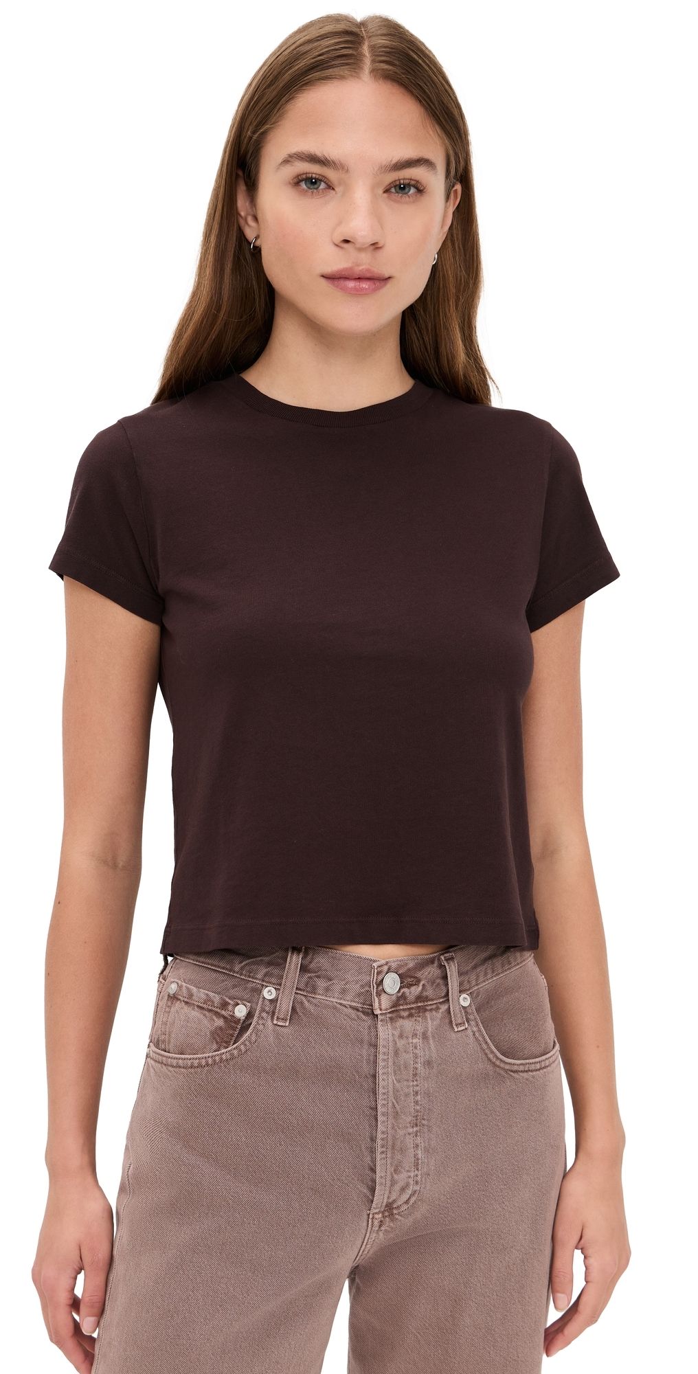 AGOLDE Adine Tee: Shrunken Tee Root XS