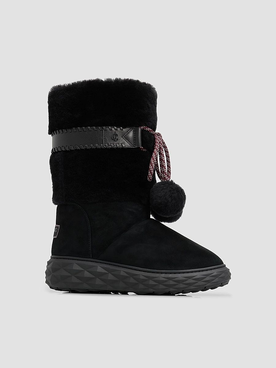 Women's Cobi Shearling & Suede Knee-High Boots - Black - Size 10.5