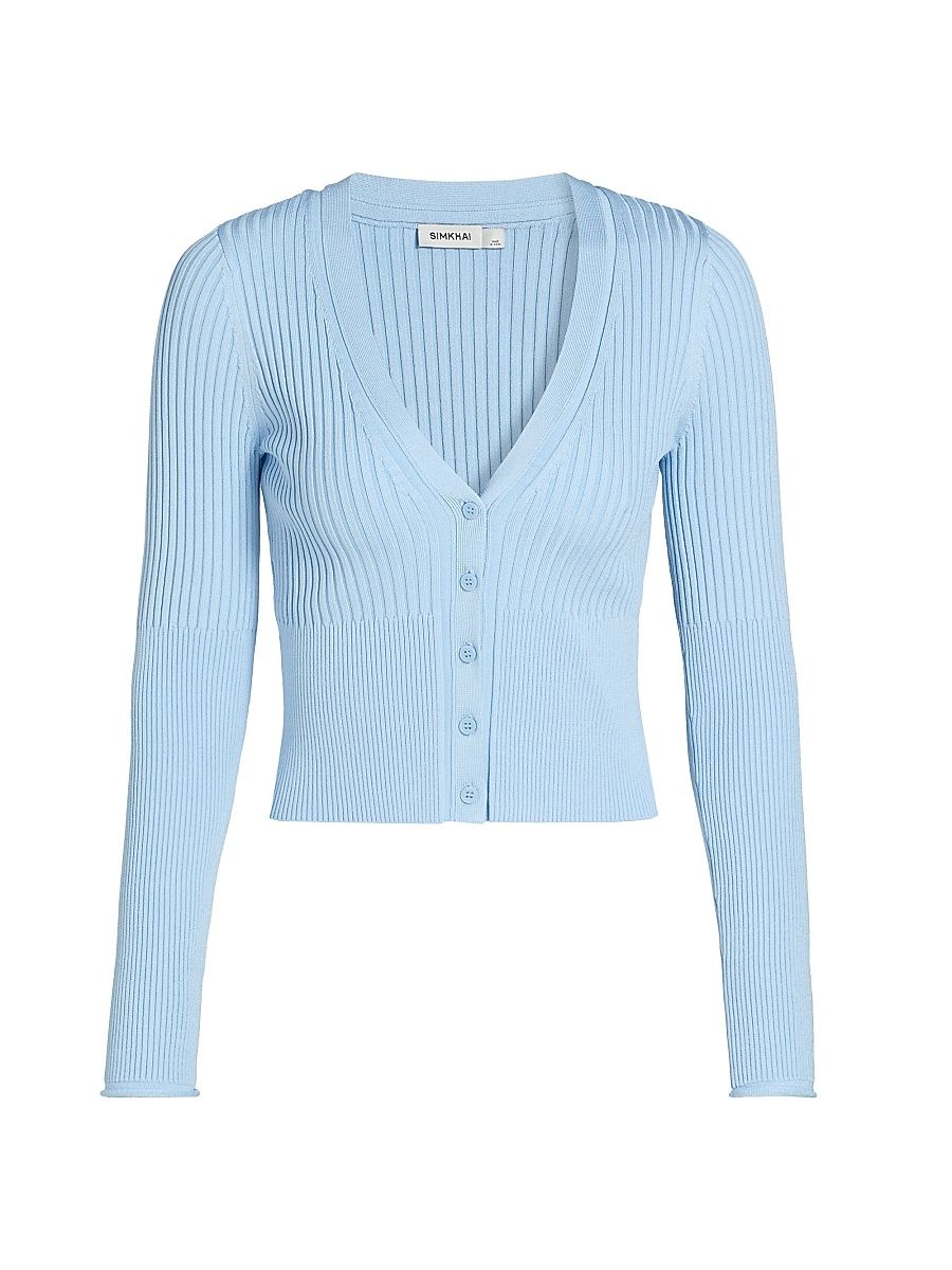 Women's Ailany Rib-Knit Cardigan - Tidepool - Size XS