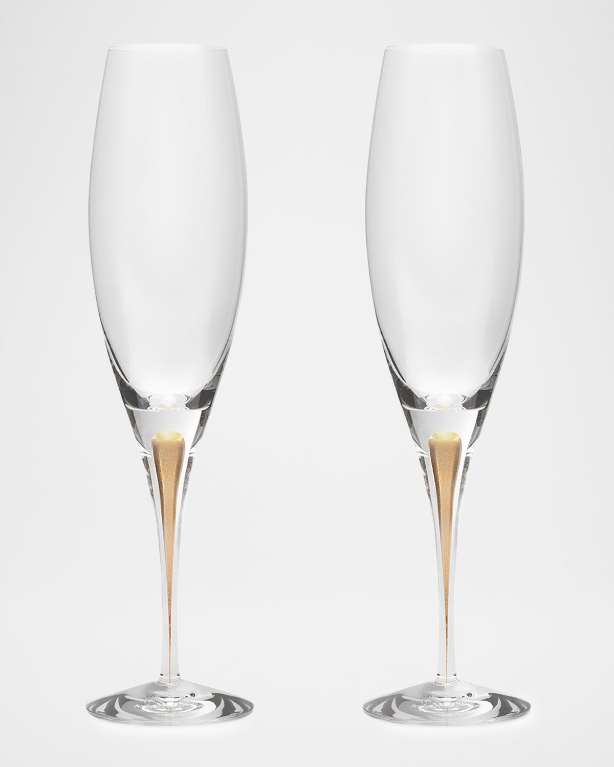 Intermezzo Gold Champagne Glasses, Set of 2