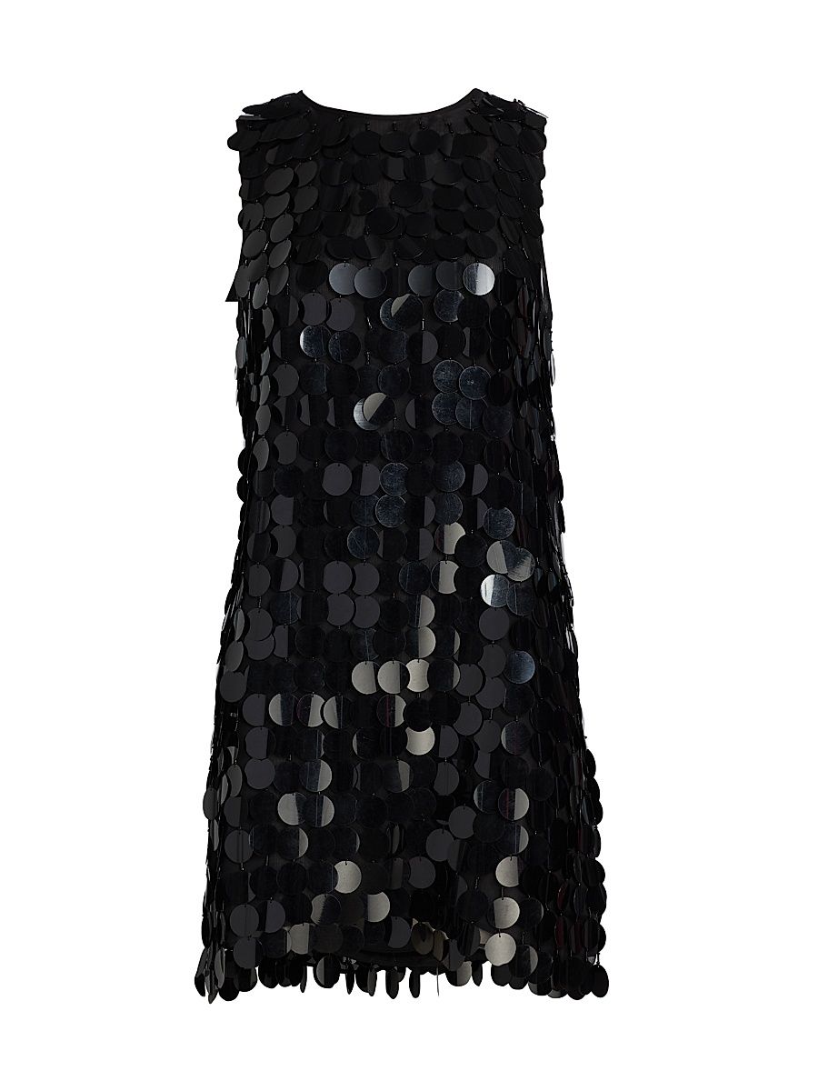 Women's Roxana Sequined Minidress - Black Paillette - Size 12