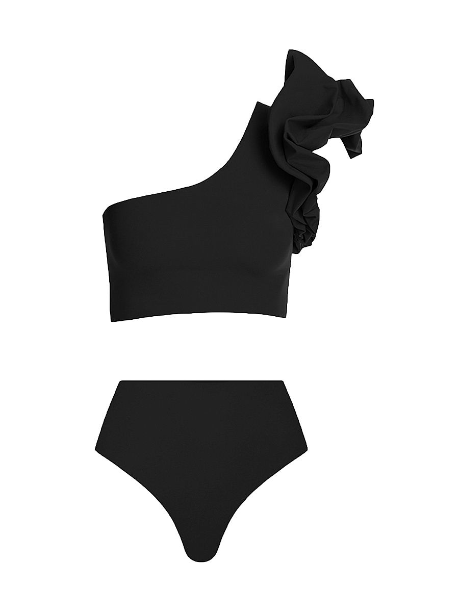 Women's Two-Piece Luisa Ruffle Bikini Set - Black - Size 2