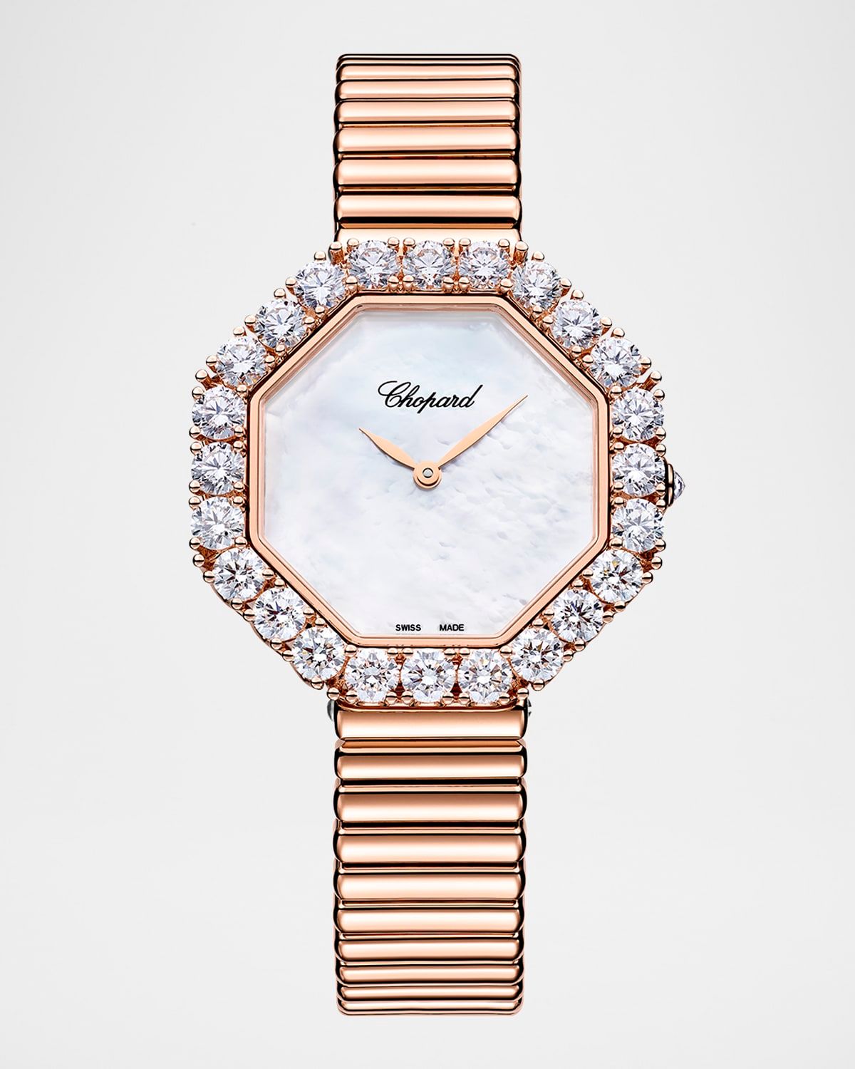 32mm L & apos;Heure du Diamant Octagonal 18K Rose Gold Watch
