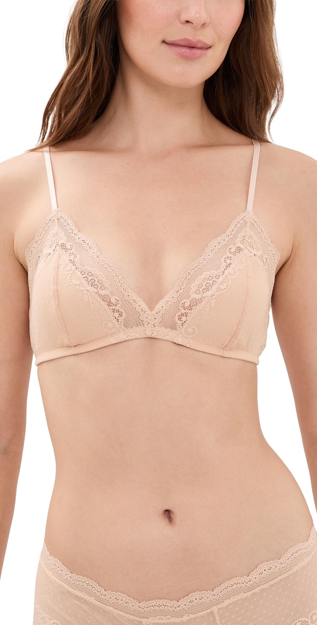 Eberjey Anouk Classic Lace Bralette Nude M
