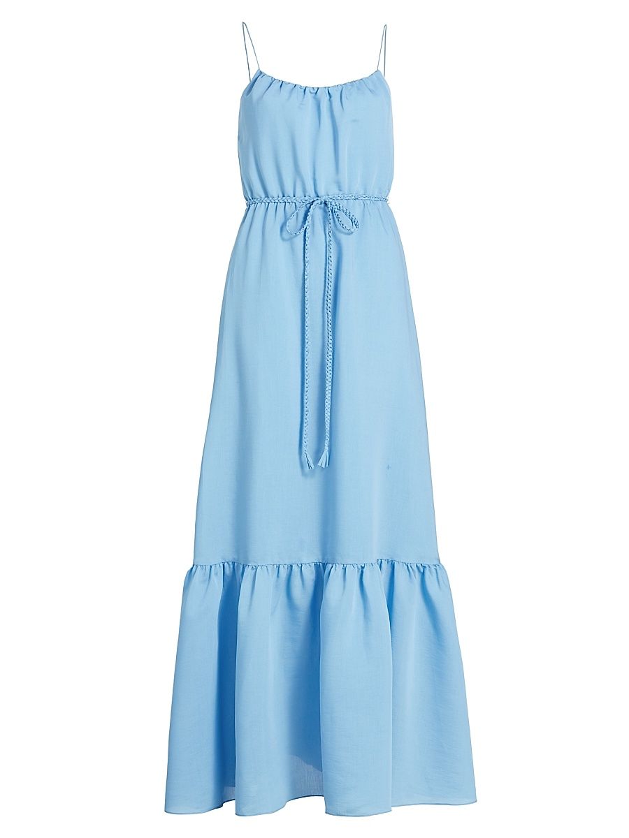 Women's Jayda Belted Scoopneck Maxi Dress - Oxford Blue - Size 8