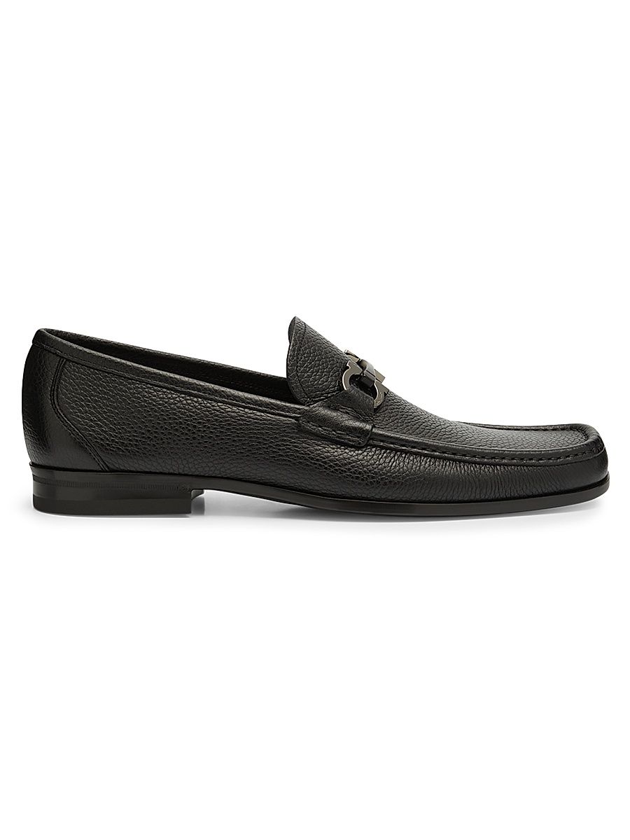 Men's Grandioso Gancini Leather Loafers - Nero - Size 6
