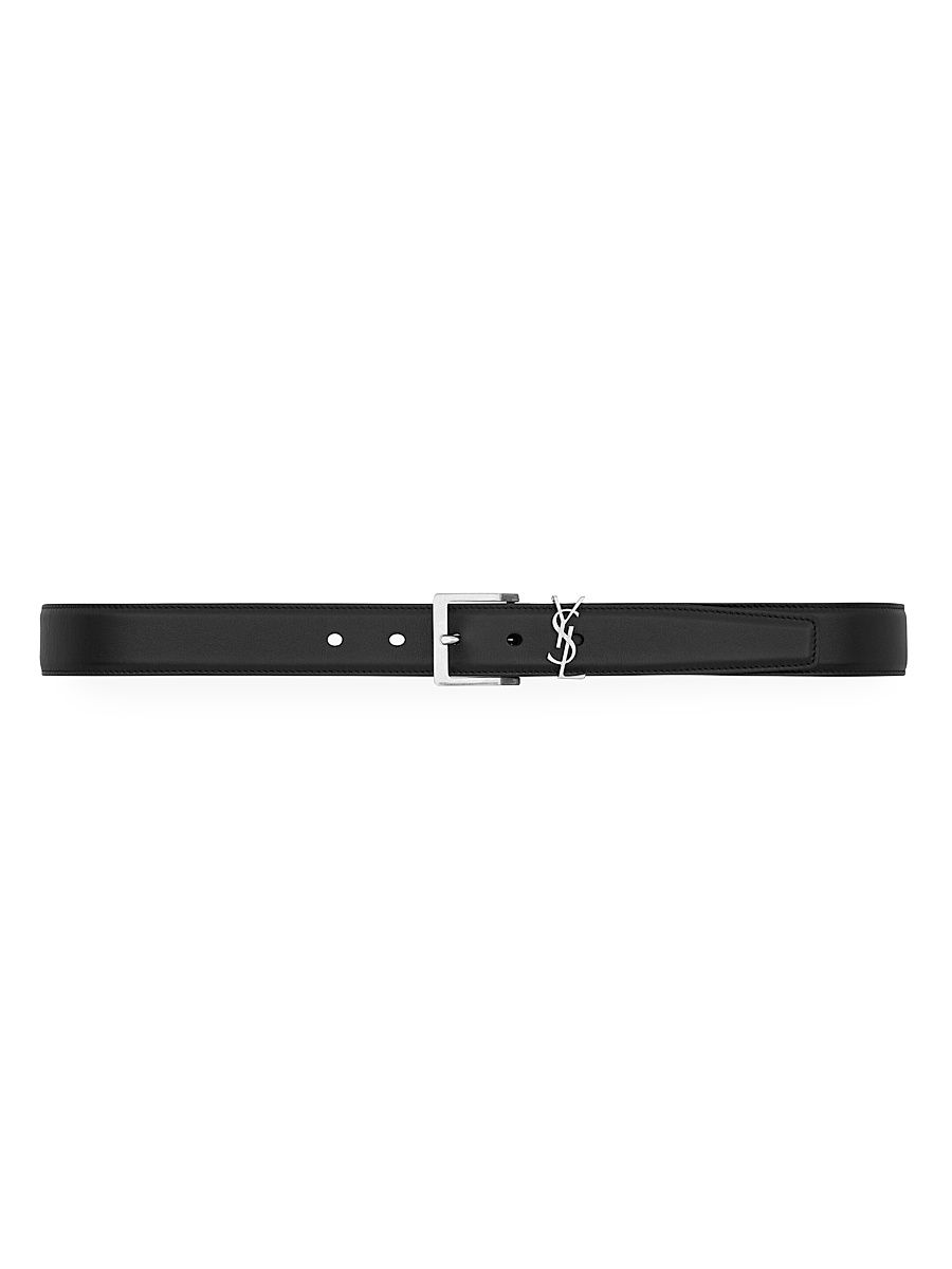Men's Cassandre Vadim Belt in Smooth Leather - Black - Size 38
