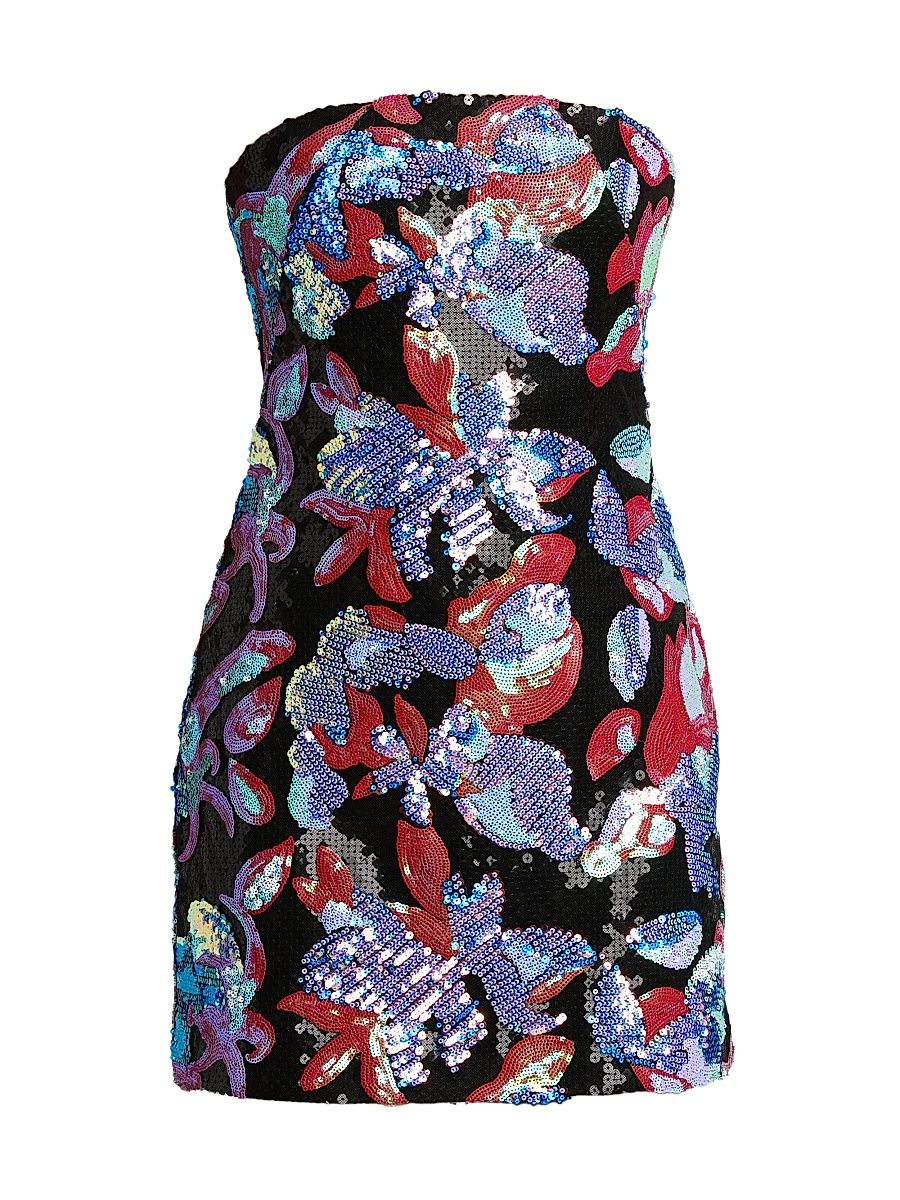 Women's Lights On Stell Regular Fit Sequined Minidress - Size 10