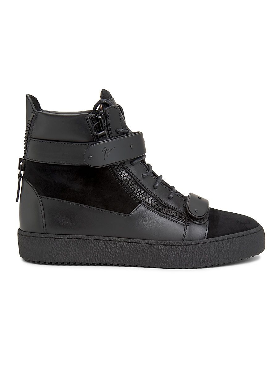 Men's Ru50040 Leather High-Top Sneakers - Black - Size 9