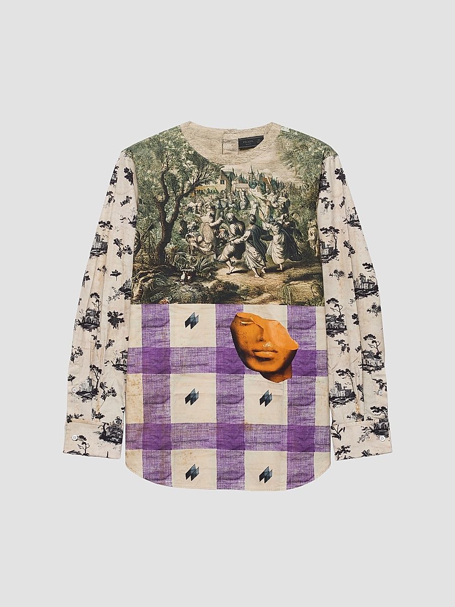 Men's Printed Cotton Shirt - Multicolored