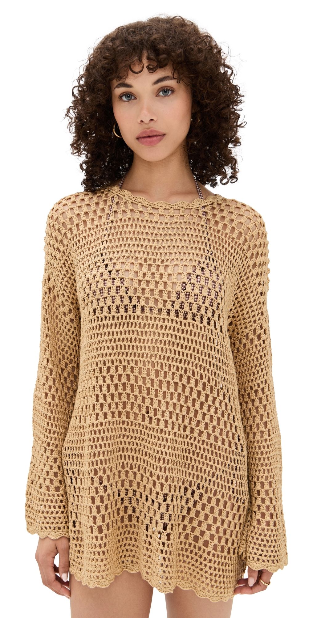 Show Me Your Mumu Paula Pullover Latte Crochet M
