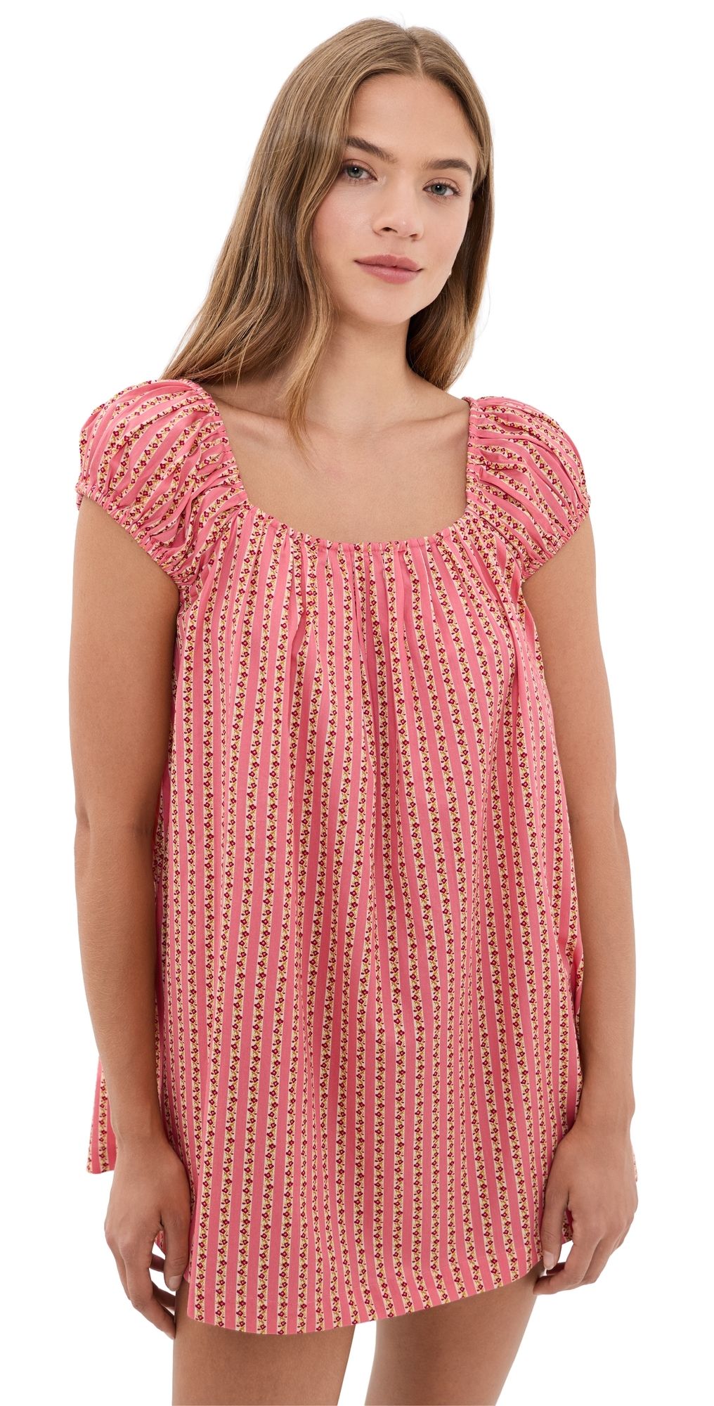 La Maregold Ophelia Mini Dress Rose Floral Stripe M