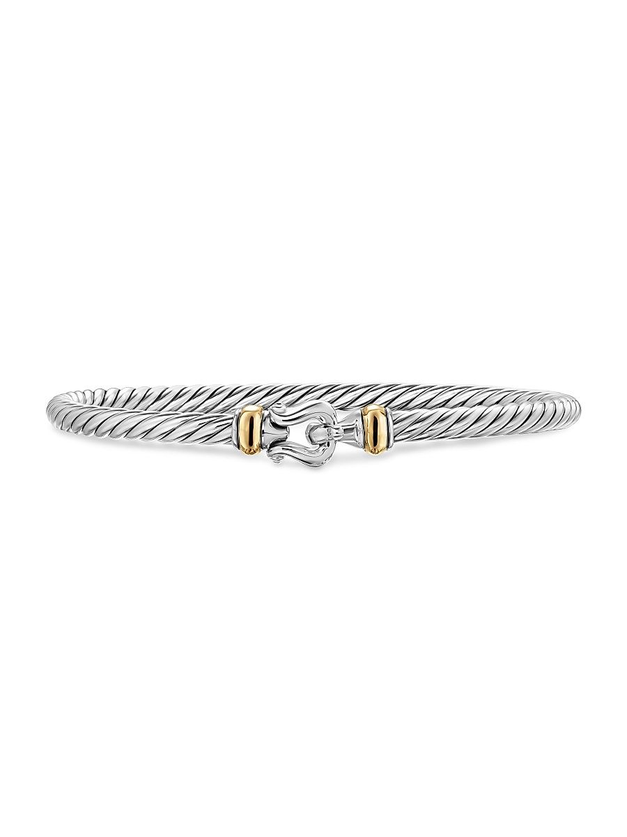 Women's Cable Flex Buckle Bracelet in Sterling Silver - Silver - Size Medium