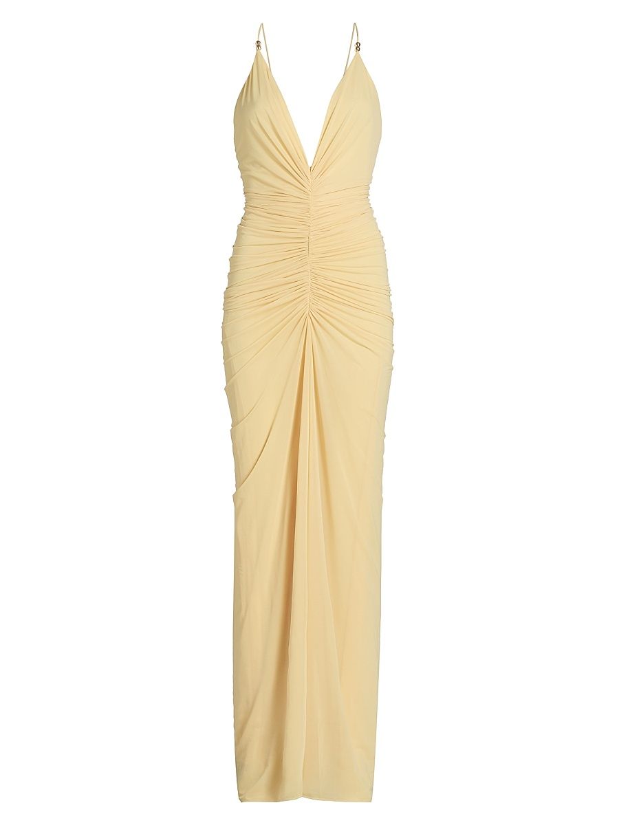 Women's Anya Ruched Maxi Dress - Banana - Size XL