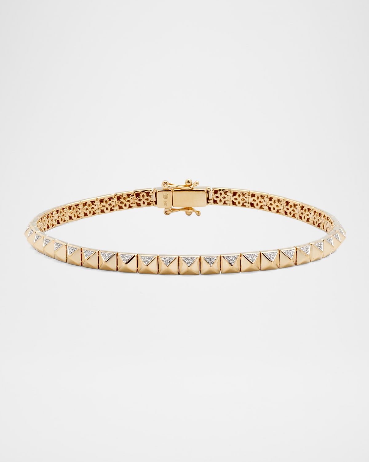 Men & apos;s 14K Yellow Gold Diamond Pyramid Link Bracelet