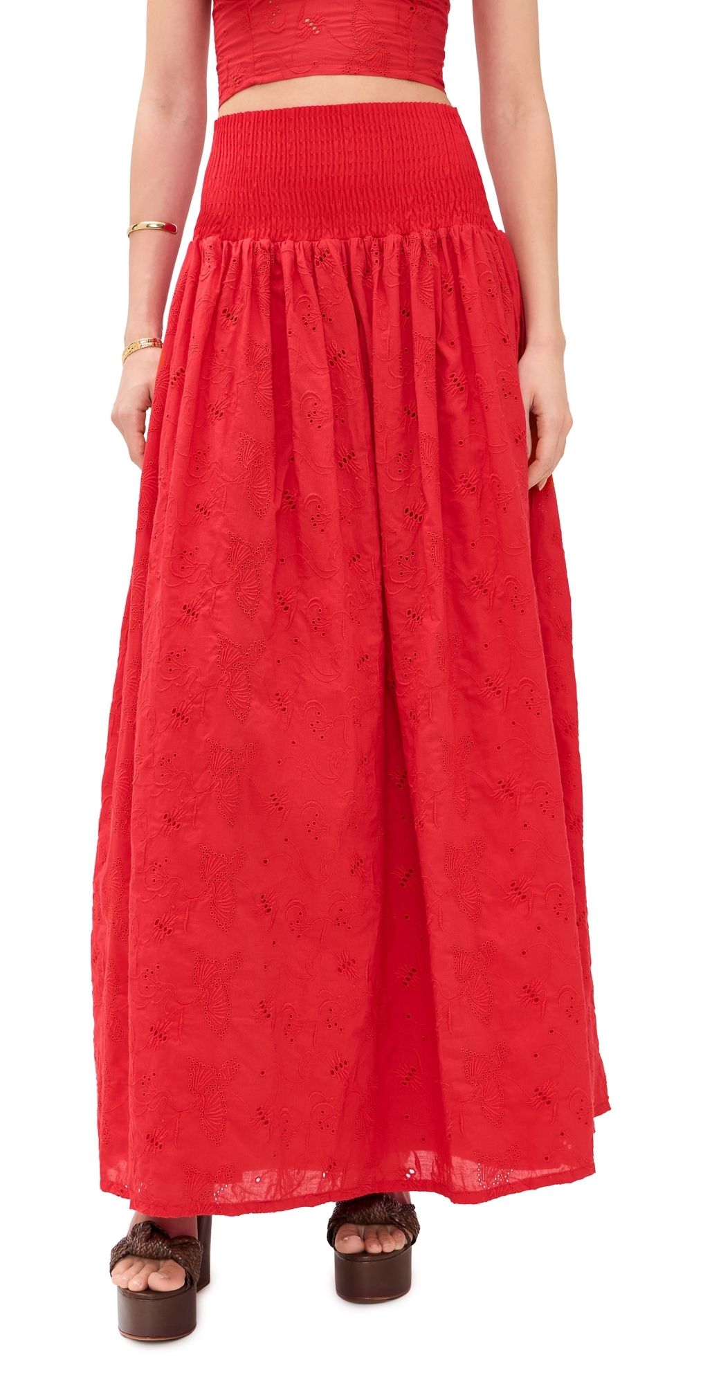 The Lulo Project The Drift Skirt Koel Eyelet Bird Red S