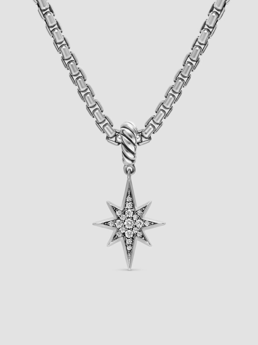 David Yurman Women's Pavé North Star Amulet in Sterling Silver with Diamonds, 15MM - Diamond