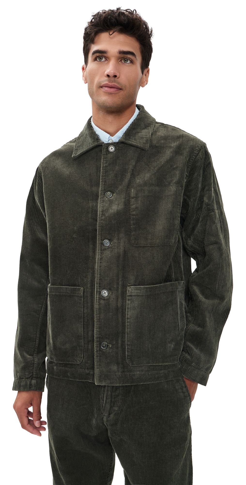 NN07 Morgan Corduroy Jacket Dark Army XL