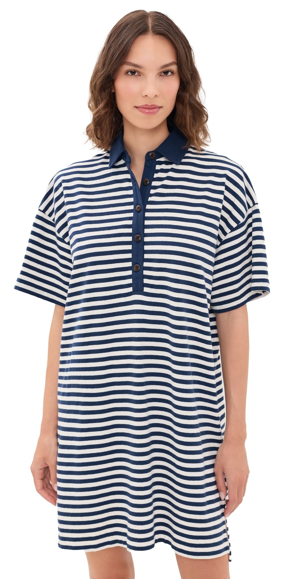 Faherty Cotton Knit Dress Shadow Bay Stripe M