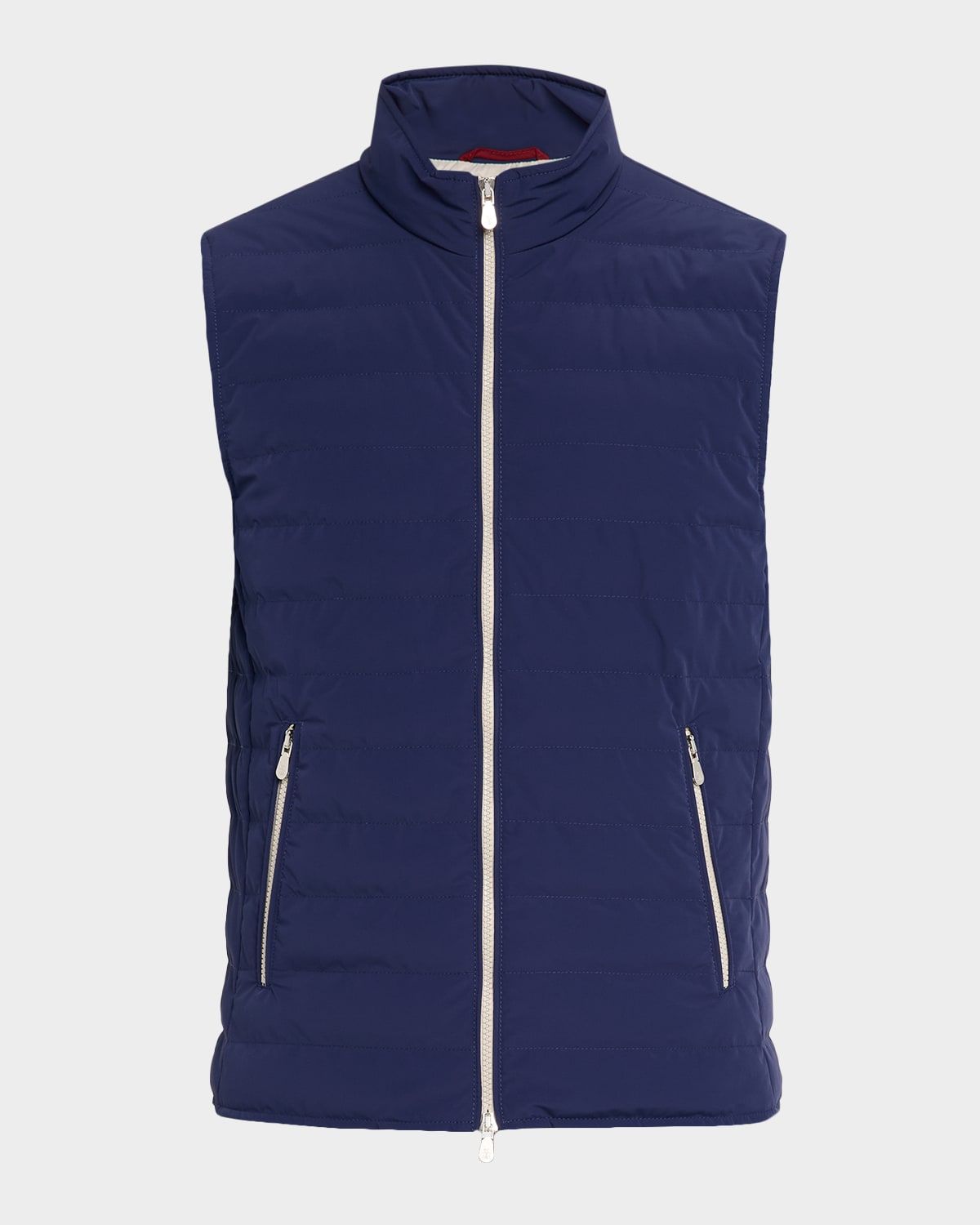 Men & apos;s Down Quilted Nylon Full-Zip Vest